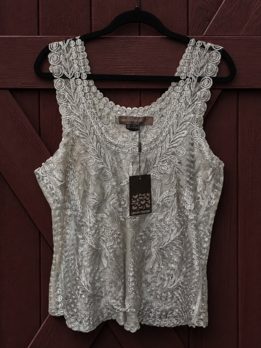 Urban Mango Embroidered Lace Sleeveless Top U101